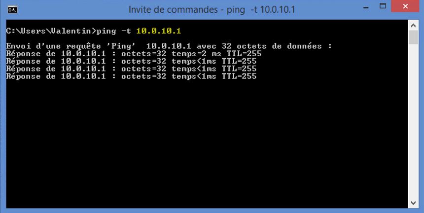 Ping 10.0.10.1