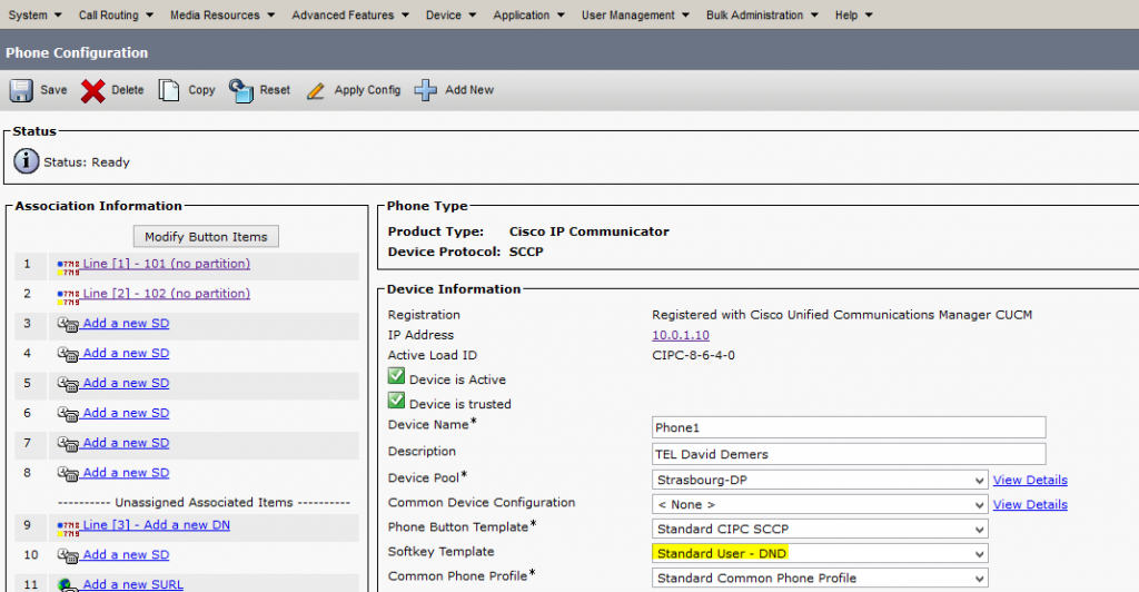 Active load. Cisco CUCM. Add DN В CUCM. Cisco 8851. Cisco 8851 BLF.